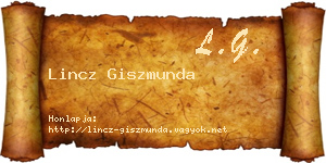Lincz Giszmunda névjegykártya